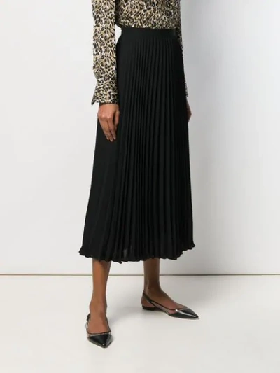 Valentino Pleated Midi Skirt - Black In Black