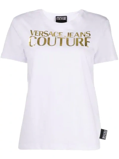Shop Versace Jeans Couture Printed Logo T-shirt In White