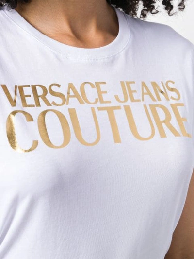 Shop Versace Jeans Couture Printed Logo T-shirt In White