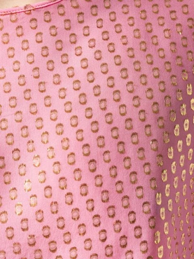 Shop Attico Metallic Balloon Sleeve Blouse In Pink
