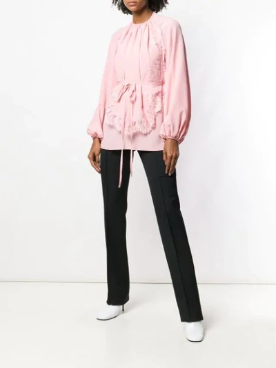 Shop Stella Mccartney Lace Embellished Blouse In Pink