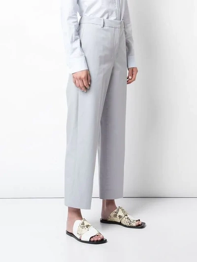 Shop Theory Wide-leg Trousers In Blue