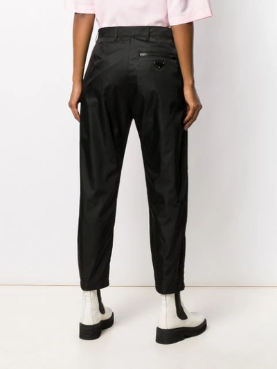 Shop Prada Cropped-hose Mit Reissverschlüssen - Schwarz In Black