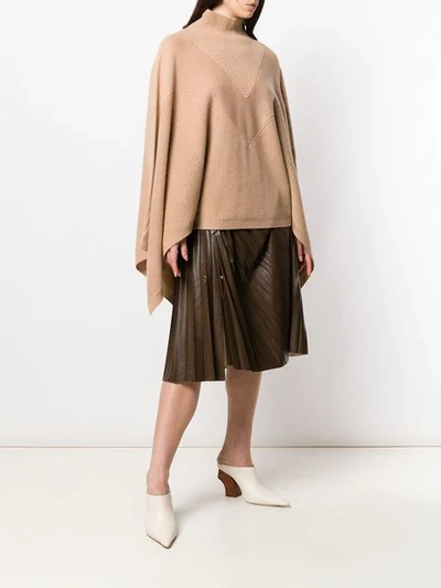 Shop Givenchy Cape Turtleneck Jumper In Neutrals