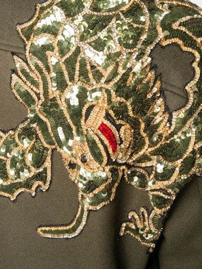 Shop P.a.r.o.s.h Sequin Embellished Coat In Green