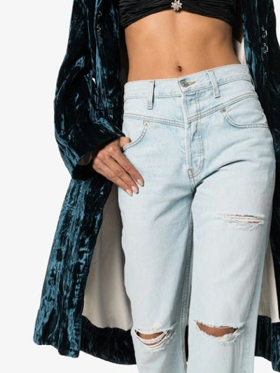Shop Re/done '90s Distressed Straight Leg Jeans In Blue