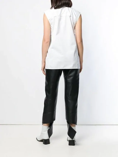 Shop Helmut Lang Sleeveless Bib Shirt In White