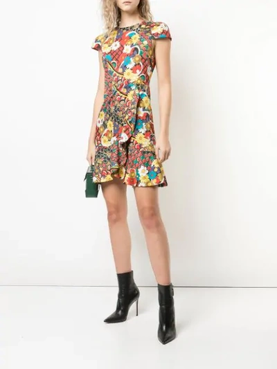 Shop Alice And Olivia Kirby Floral Print Dress In Multicolour