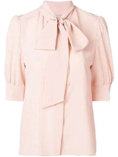 Shop Stella Mccartney Pussy Bow Loose Blouse - Pink