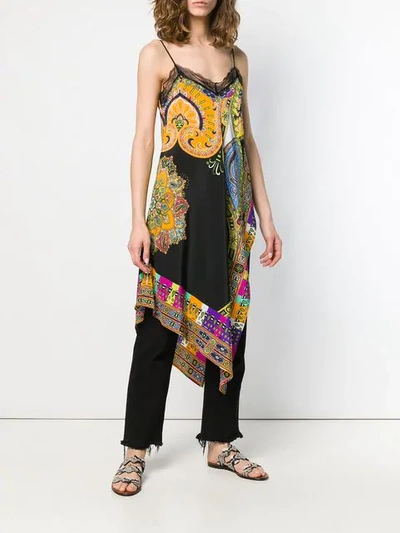 Shop Etro Multi-print Tunic Top In Black