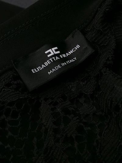 Shop Elisabetta Franchi Lace Back Mini Wrap Dress In Black