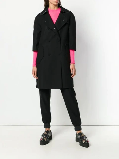 Shop N°21 Nº21 Button Fastened Loose Coat - Black