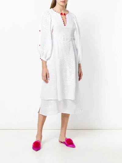 Shop Vita Kin Embroidered Flared Dress In White
