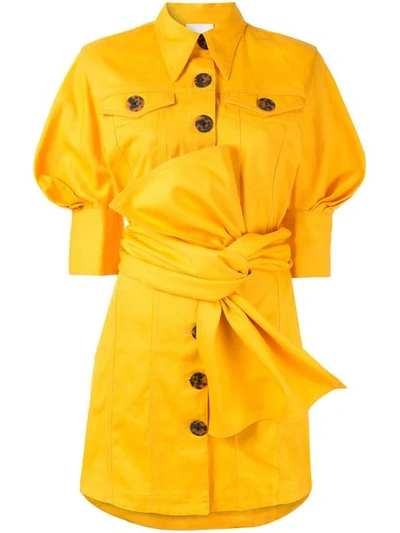 Shop Acler Priestly Denim Shirt Dress - Yellow
