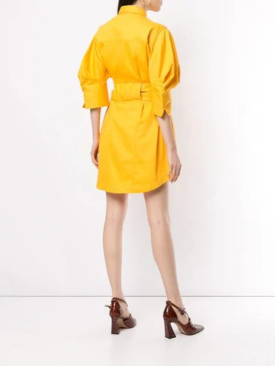 Shop Acler Priestly Denim Shirt Dress - Yellow