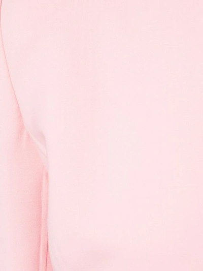 Shop Oscar De La Renta Tie Front Fitted Jacket In Pink