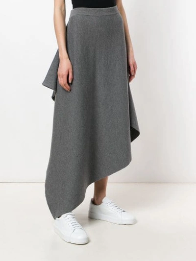 Shop Jw Anderson Mid Grey Melange Asymmetric Skirt