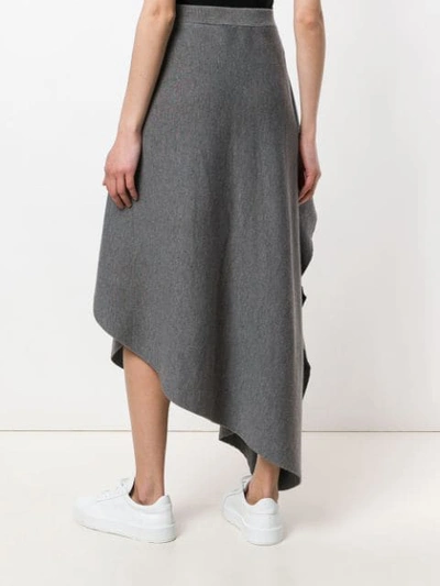Shop Jw Anderson Mid Grey Melange Asymmetric Skirt