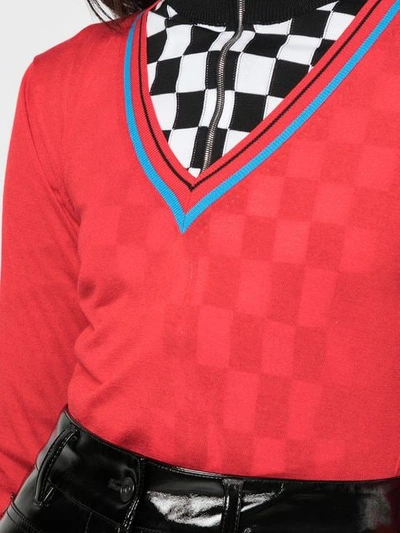 Shop Versace Pullover Mit Buchstaben-patch In Red