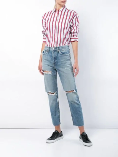 Shop Re/done Cropped Straight-leg Jeans In Blue