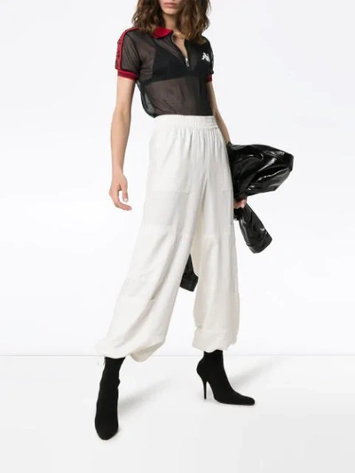 Shop Charm's X Kappa Contrast Trim Mesh Polo Shirt In Black
