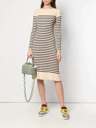 Pre-owned Jean Paul Gaultier Vintage Matelot Striped Dress In Neutrals