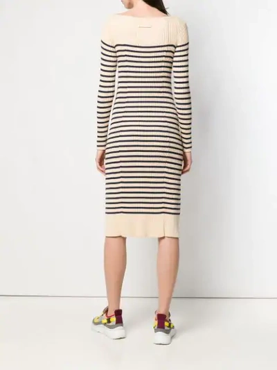 Pre-owned Jean Paul Gaultier Vintage Matelot Striped Dress In Neutrals