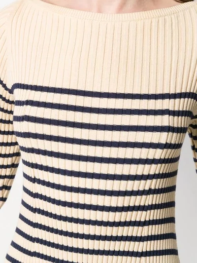 Pre-owned Jean Paul Gaultier Vintage Matelot Striped Dress In Neutrals