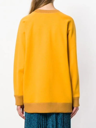 Shop Fendi Logo Motif Sweatshirt In Orange