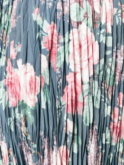 Shop Junya Watanabe Floral Print Pleated Skirt - Grey