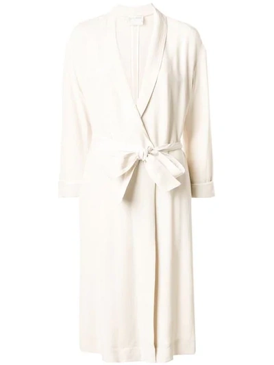 Forte Forte Long Belted Coat In Neutrals
