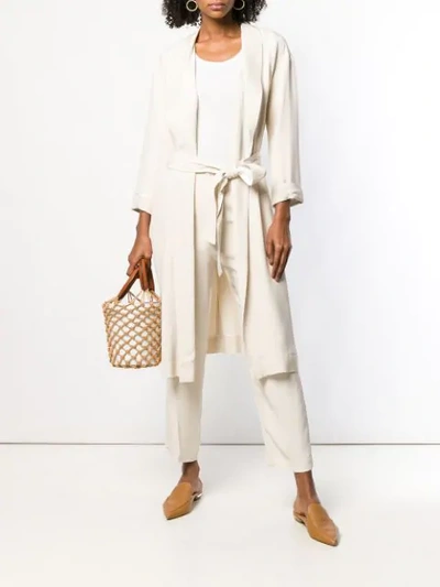 Forte Forte Long Belted Coat In Neutrals