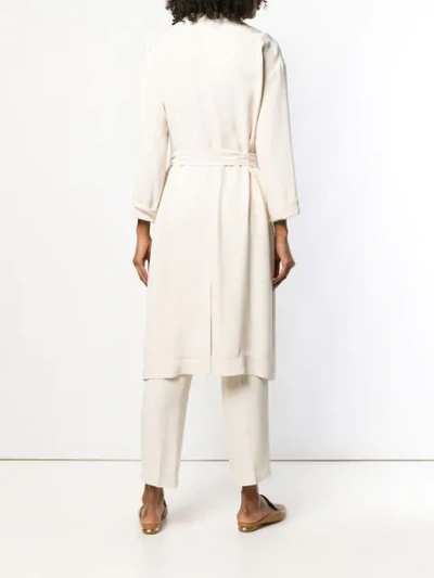 Forte Forte Long Belted Coat In Neutrals