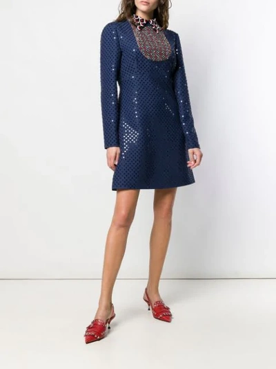 VALENTINO SEQUINNED POLKA DOT DRESS - 蓝色