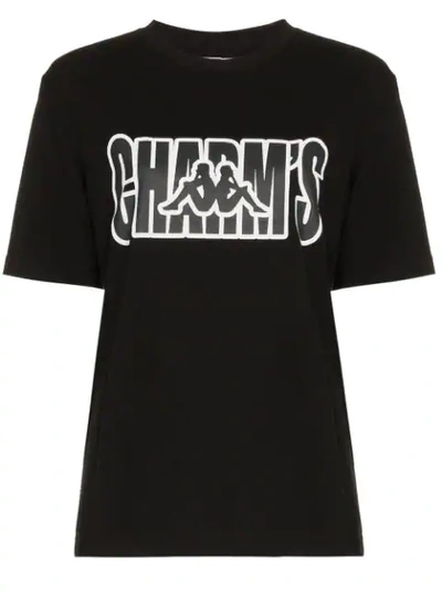 Shop Charm's X Kappa Logo Printed Cotton In Black