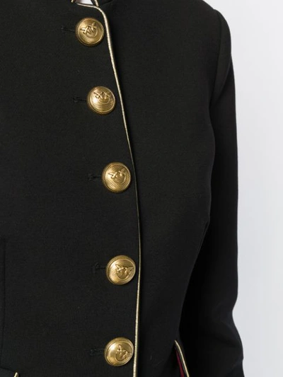 Shop Pinko Piped Military Style Blazer In Black
