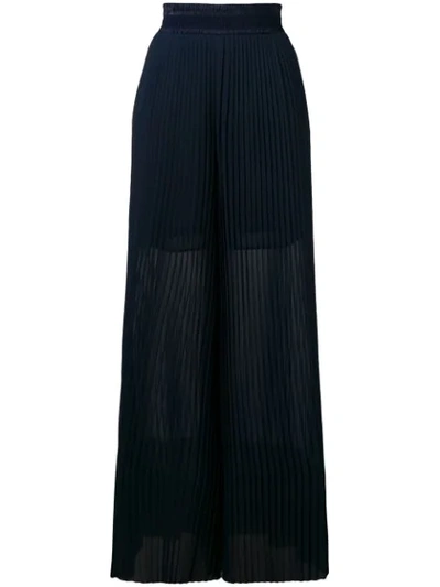 Shop Golden Goose Cygnuns Pleated Palazzo Pants In Blue