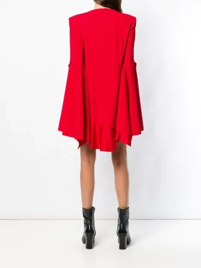 Shop Alex Perry Flared Ruffled Dress In Red
