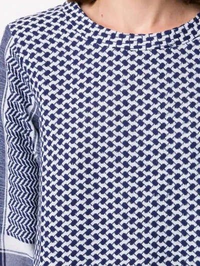 Shop Cecilie Copenhagen Long-sleeve Patterned Blouse - Blue