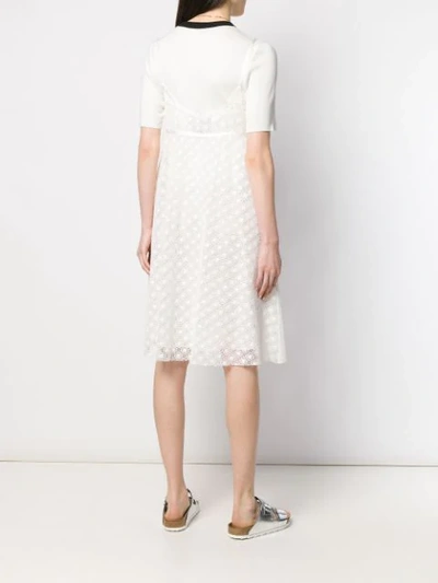Shop Marc Jacobs Pleated Lace Dress In White