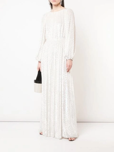 Shop Adam Lippes Velvet Jacquard Dress In White