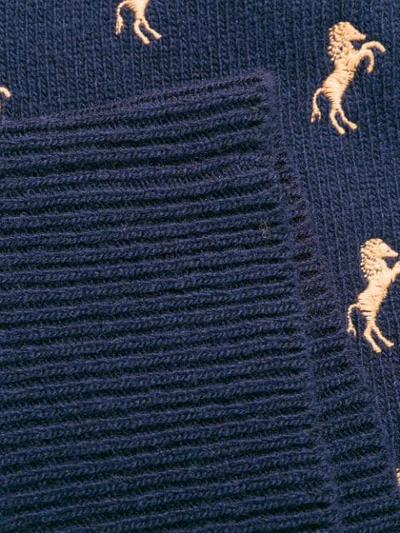 Shop Chloé Horse Embroidered Sweater Vest In Blue