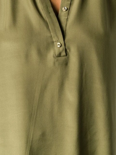 Shop A.f.vandevorst Asymmetric Hem Silk Polo Shirt - Green