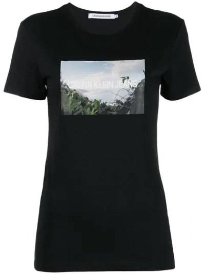 Shop Calvin Klein Jeans Est.1978 Printed Logo T-shirt In 099 Ck Black