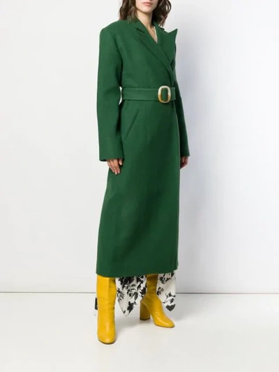 Shop Materiel Belted Wrap Overcoat In Green