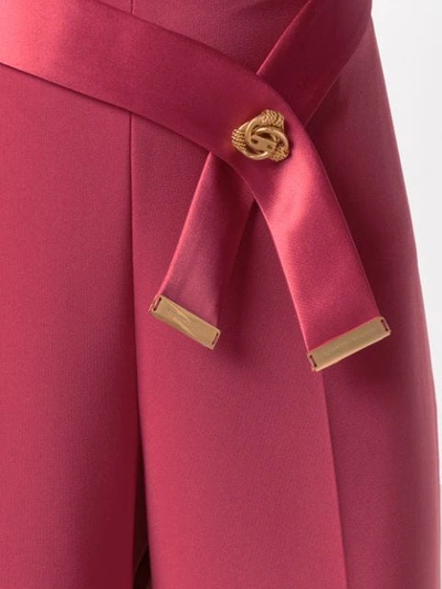 Shop Elisabetta Franchi Belted Culottes In Pink