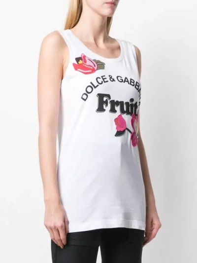 Shop Dolce & Gabbana Fruit Tank Top In White