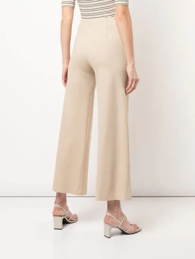 Shop Rosetta Getty Cropped Wide-leg Trousers In Neutrals