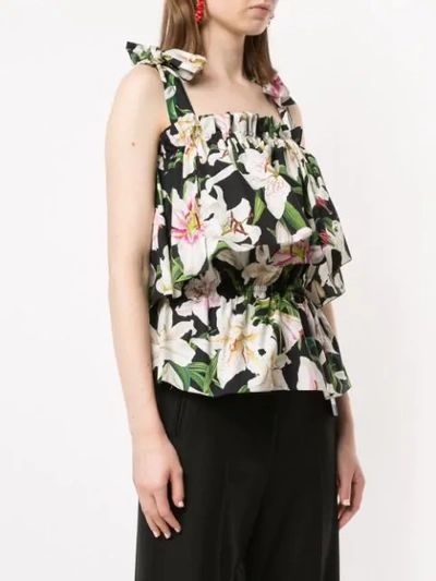 Shop Dolce & Gabbana Lily Print Top In Multicolour