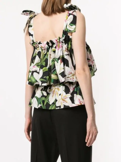 Shop Dolce & Gabbana Lily Print Top In Multicolour